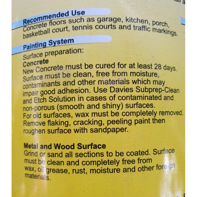 Acreex Floor Coating ACXC Topcoat Clear 1L Davies Chlorinated Rubber