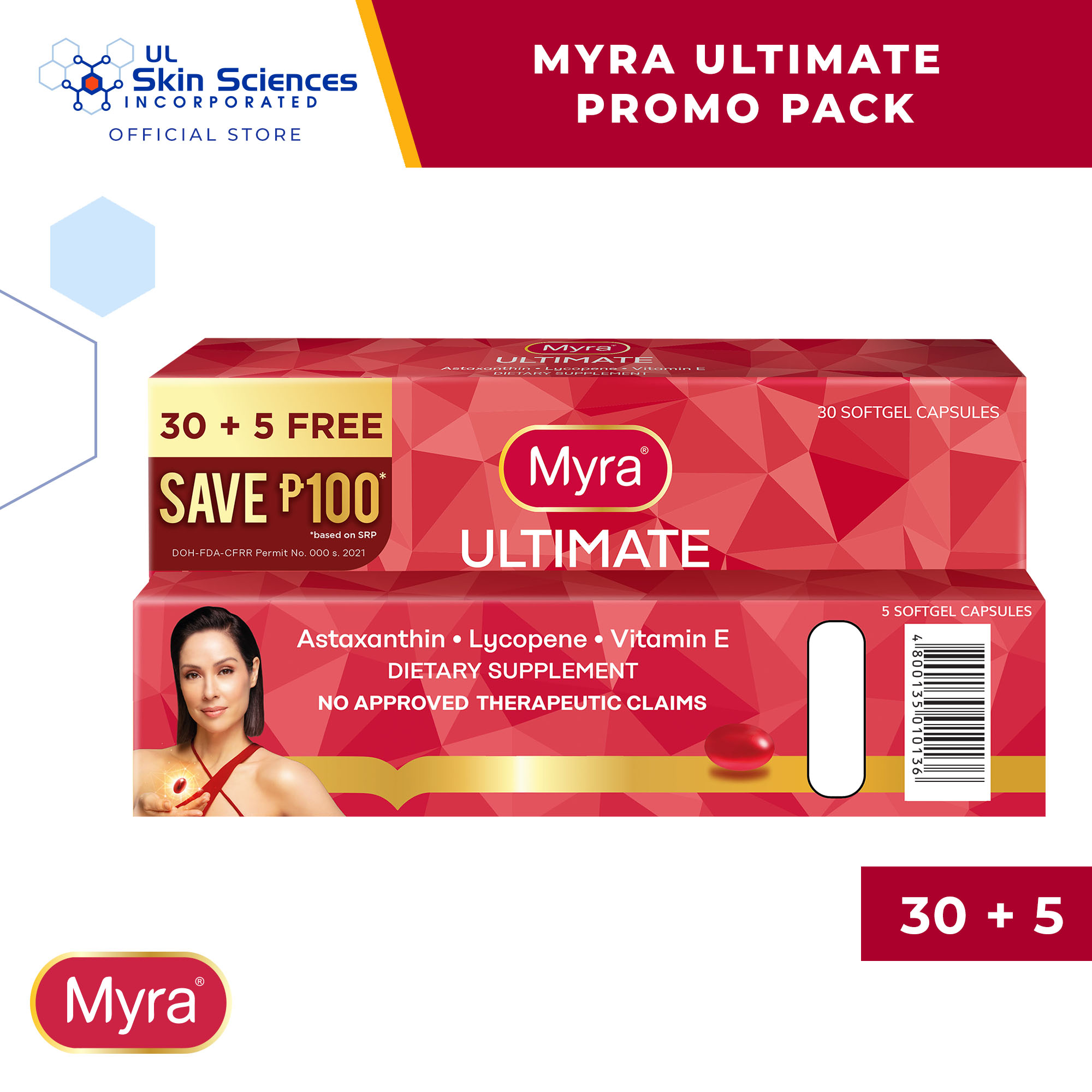 Myra Ultimate 30s+5 Promo Pack Lazada PH