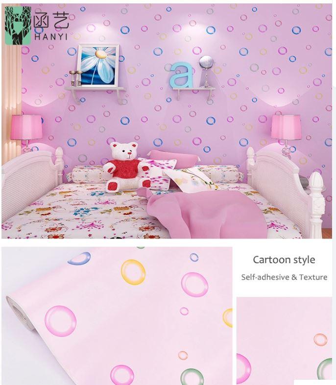 Cartoon Character New Design Wallpaper 45cmby10meters Self Adhesive Hello Kitty Wallpaper Waterproof Pvc With Glue Wall Stickers Renovation Background