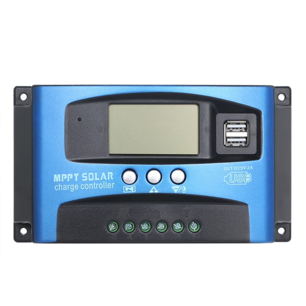 Bộ Điều Khiển Sạc Năng Lượng Mặt Trời 100A MPPT Tấm Pin Năng Lượng Mặt Trời Tự Động Hiển Thị Màn Hình LCD USB Kép Bộ Điều Chỉnh Sạc Fannlady