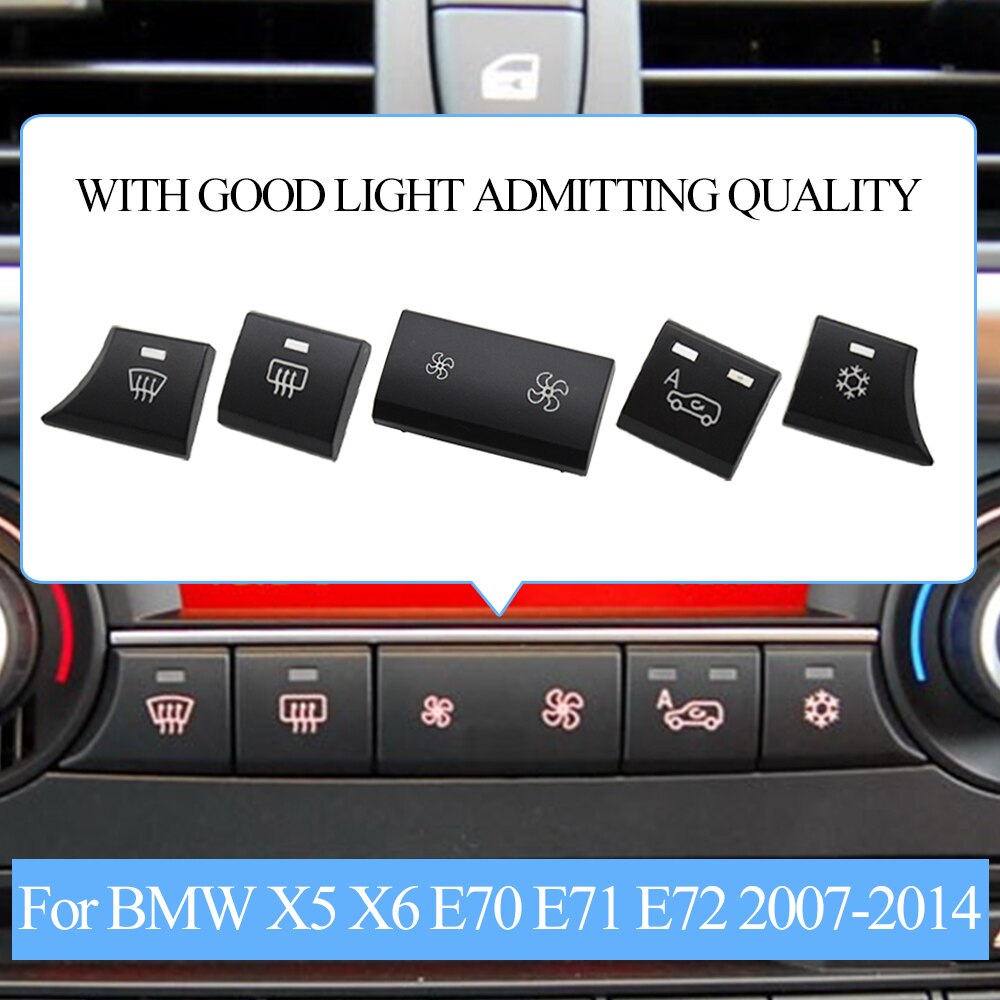 Dashboard Ventilation Climate Circulation Button AC Volume Adjustment Switch Cover For BMW X5 X6 E70 E71 E72 64119310445