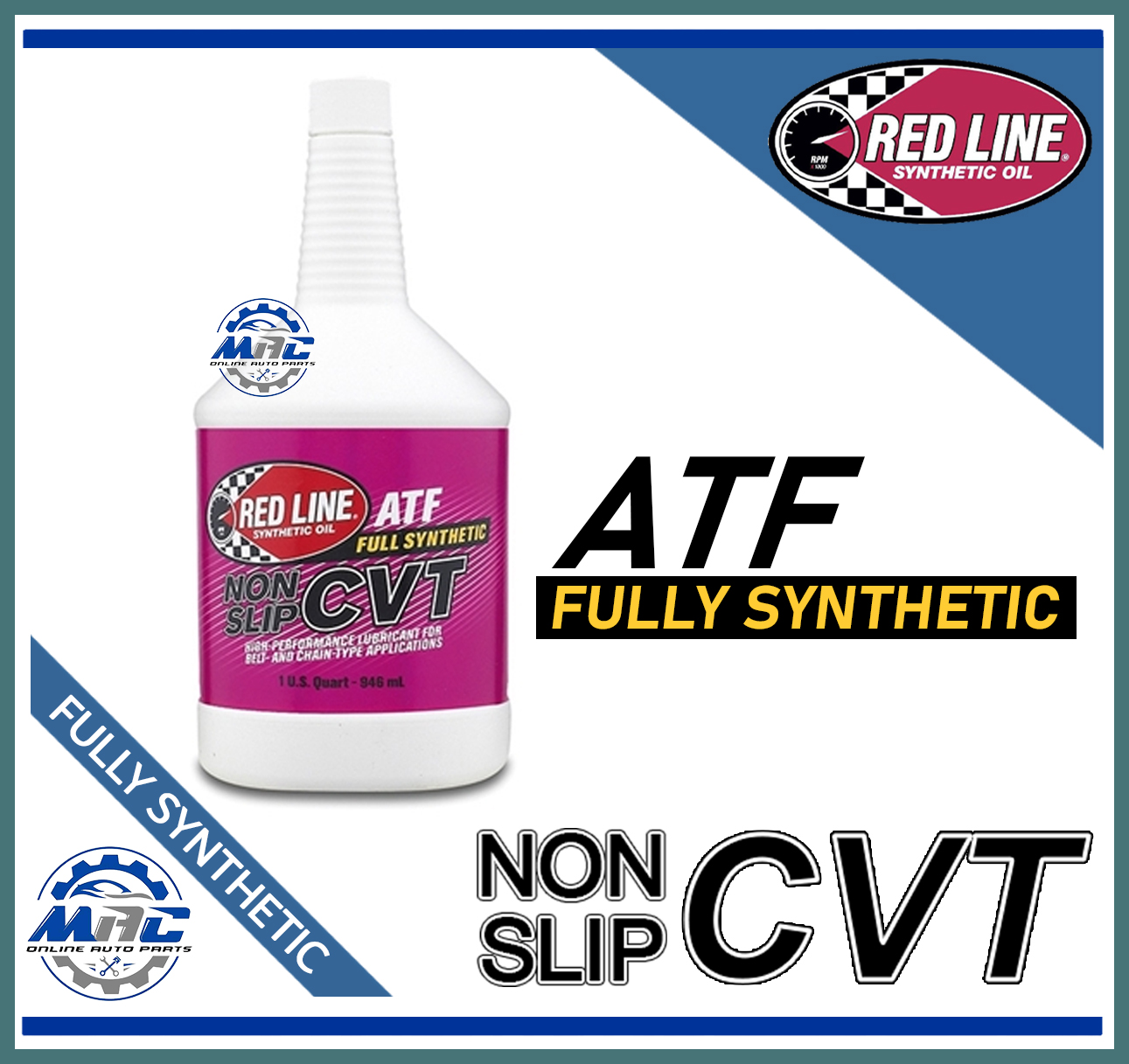 REDLINE NON SLIP CVT FLUID ATF AUTOMATIC TRANSMISSION FLUID 1 QUART