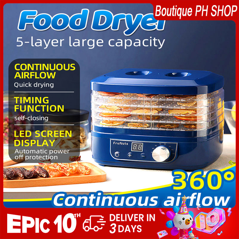 230W food dryer Food dehydrator is for kitchen food dehydration food Timed adjustable temperature 5-layer and meat air drying | Lazada PH