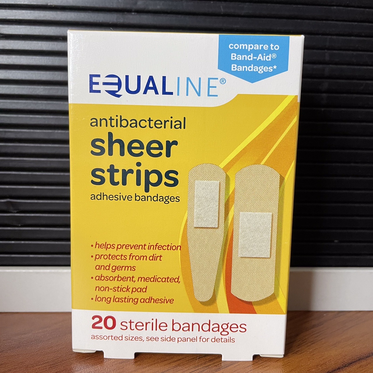 Equaline Bandages Sheer Strips , Heavy Duty , Flexible Fabric 20ct