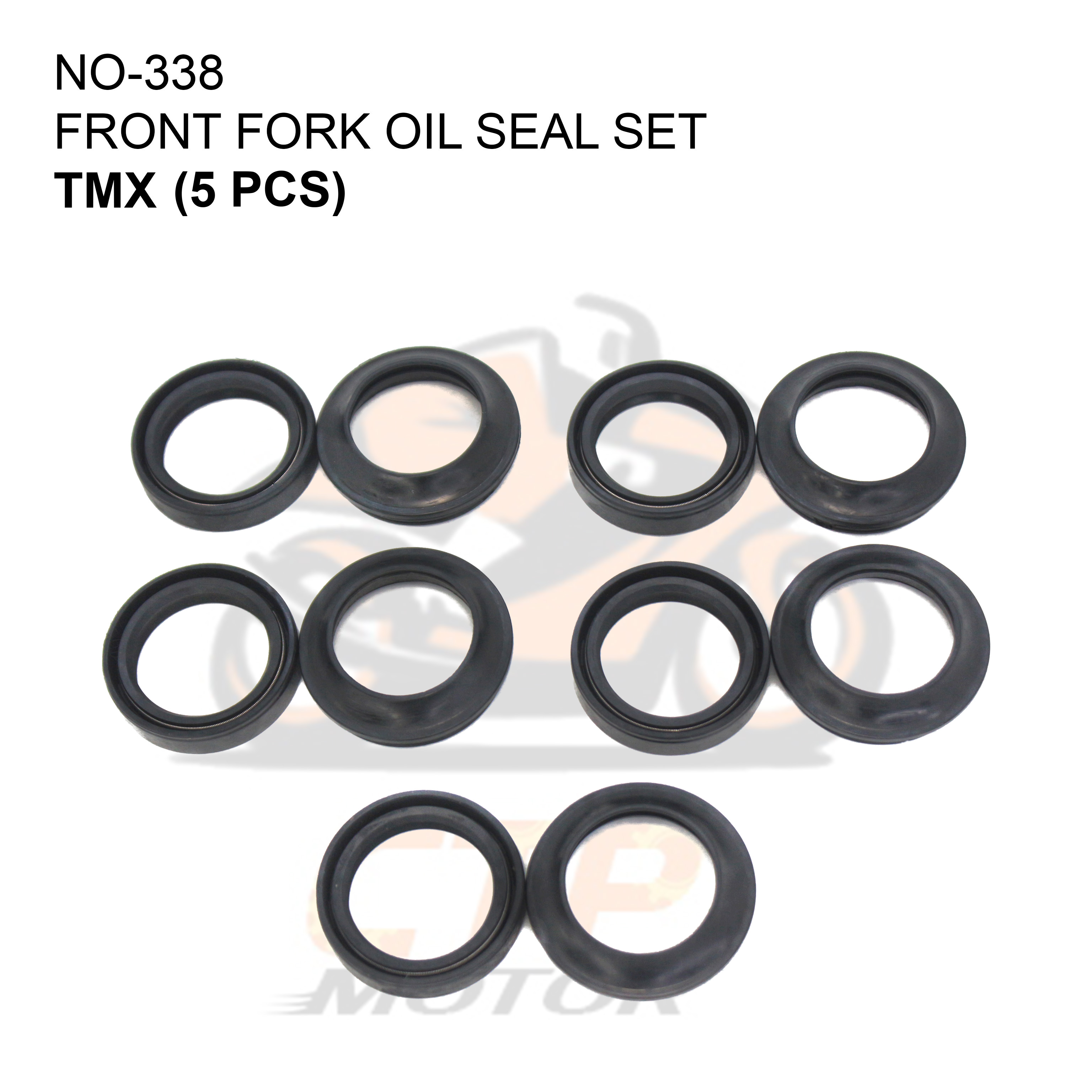 Motorcycle Front Fork Oil w/ Dust Seal and Front Fork Oil Seal Set 5pcs