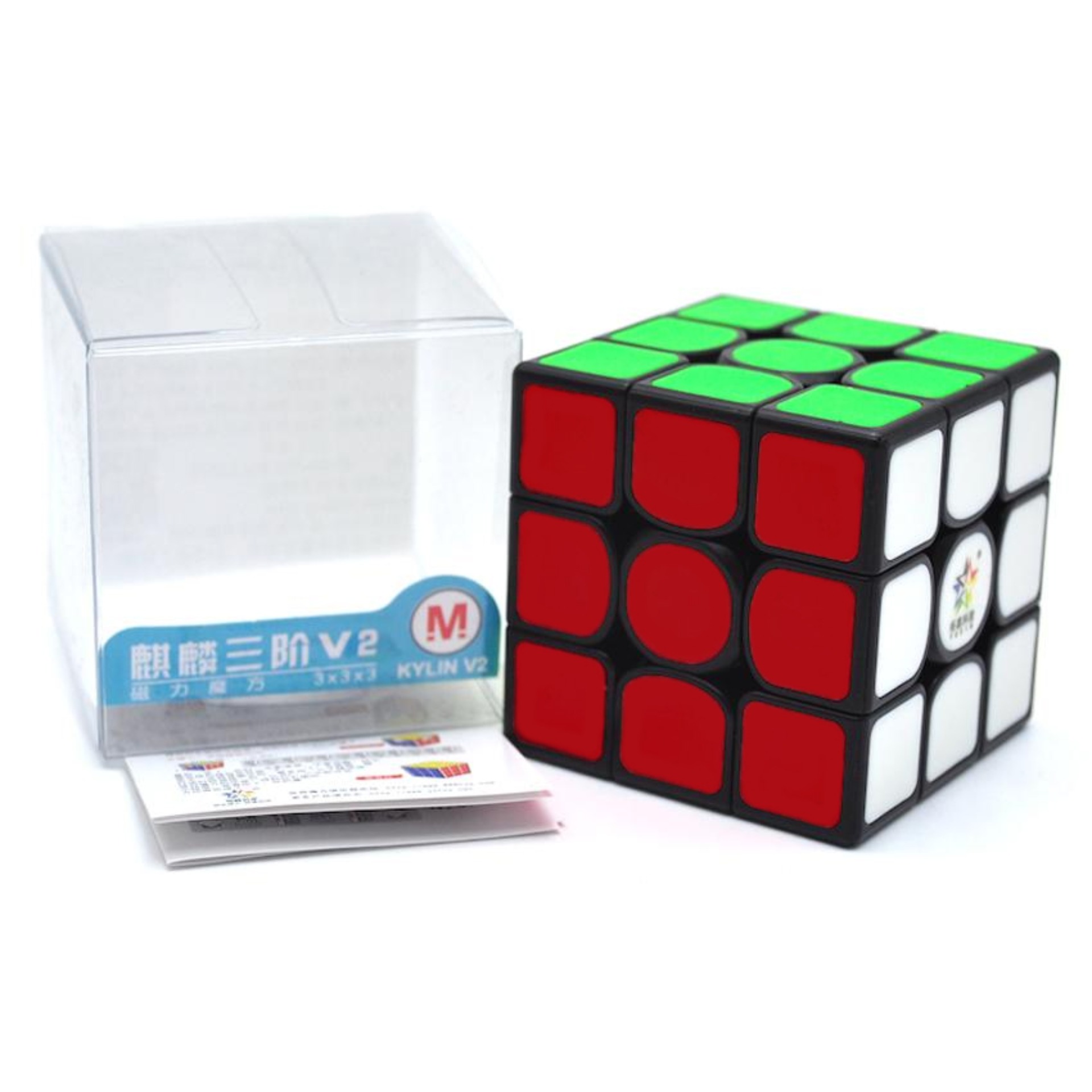 YuXin Black Kylin V2 3x3x3 Speed Magic Cube 5.55CM Stickerless Clear 