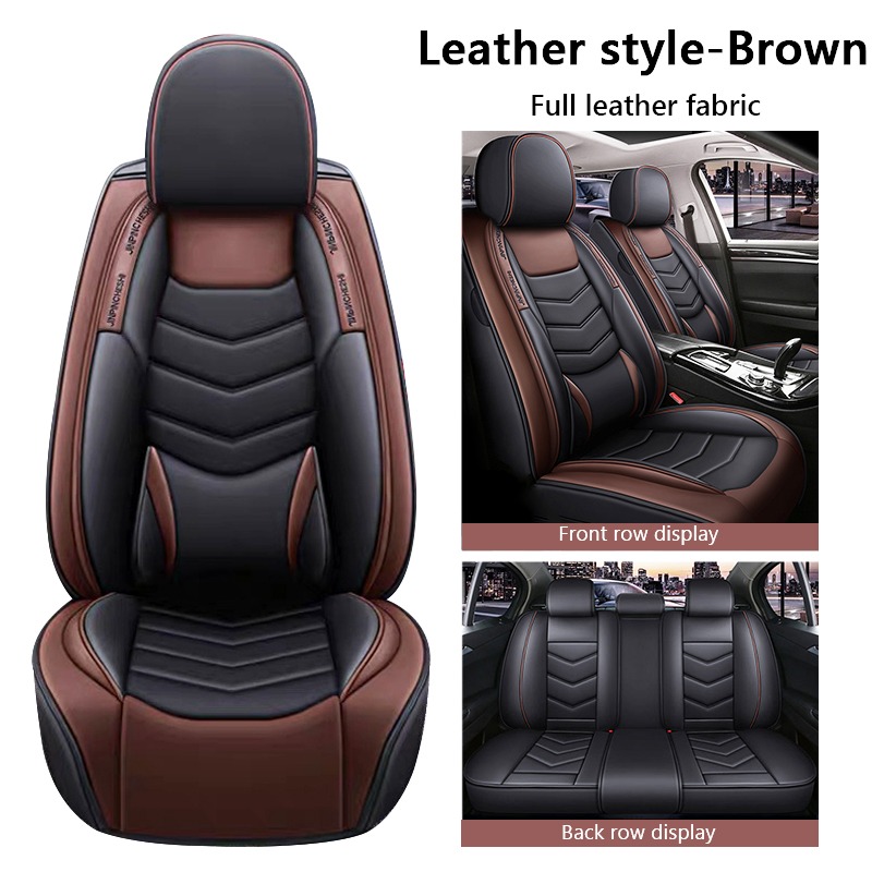 Leather Car Seat Covers Full Set Front Rear Seat Protectors Chion For - View #3