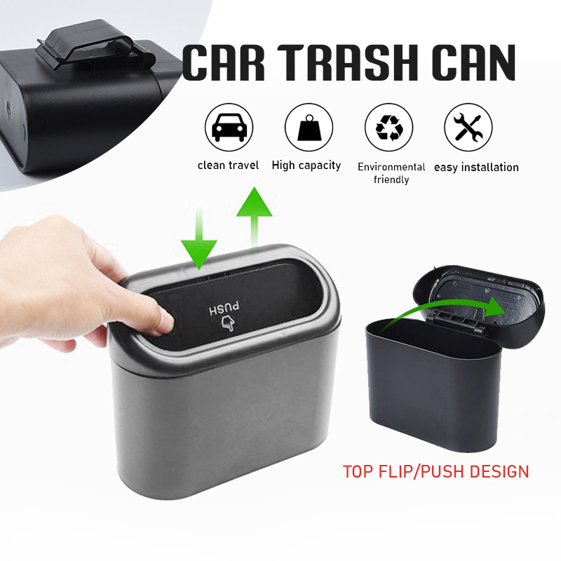 Car Trash Bin Can Storage Bag Rubbish Bin Garbage Box Case