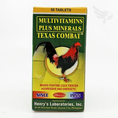 TEXAS COMBAT 50 TABLETS (sold per bottle) – FOR GAMEFOWLS
