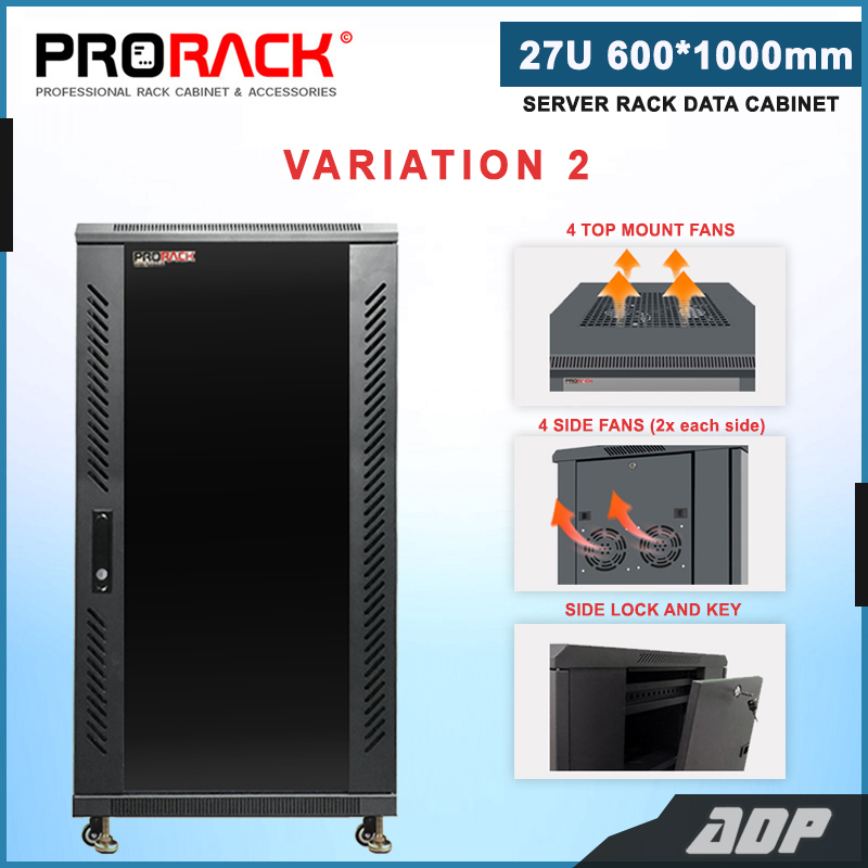 PRORACK 27U (600x800mm or 600x1000mm) Server Data Rack Cabinet for ...