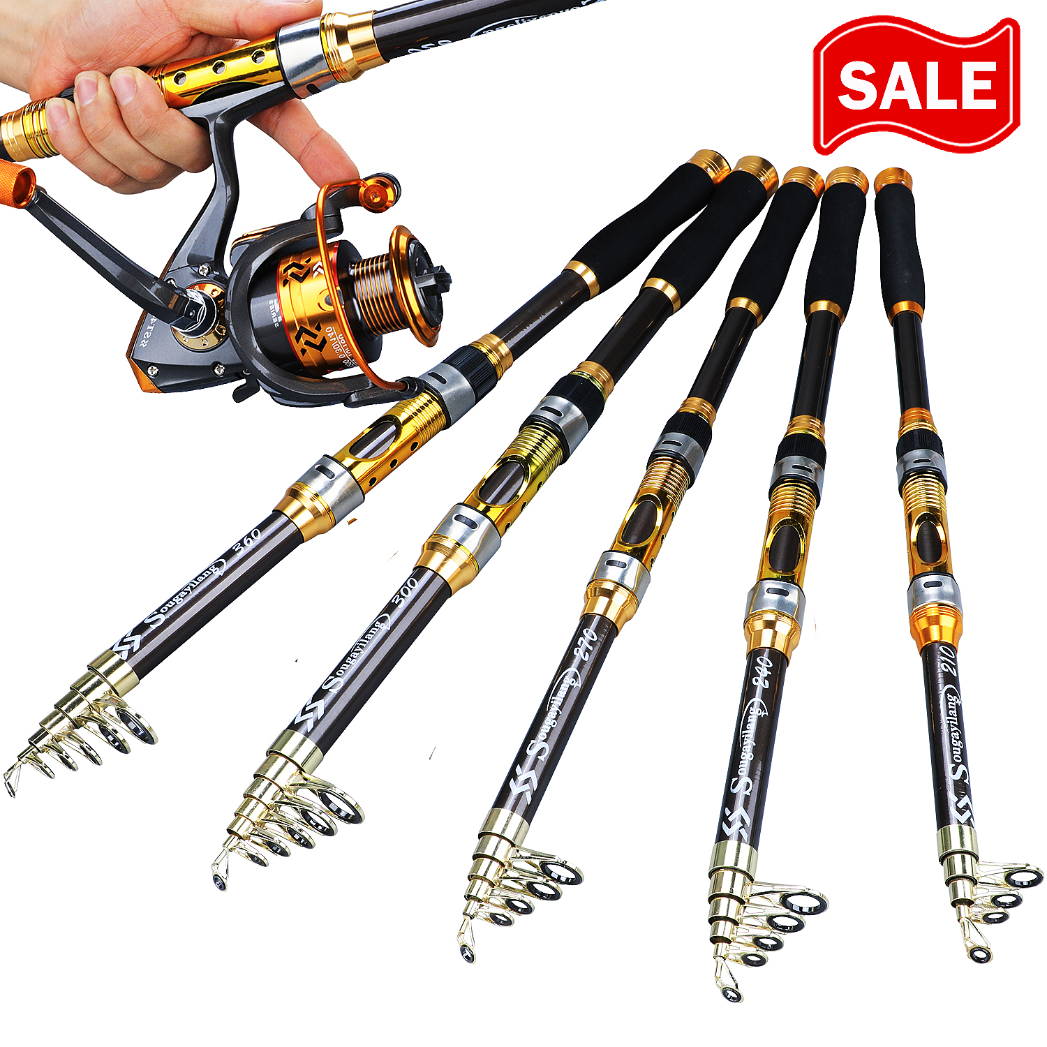 Fishing Rods 2.1-2.7m Super Strong Telescopic Spinning Fishing Rod