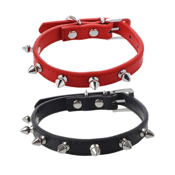 2PCS Dog Collar Dog Collar Belt Collars , Black S & Red XS