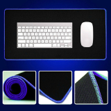 Black Rubber Large Long Computer Laptop Mouse Keyboard Desk Pad