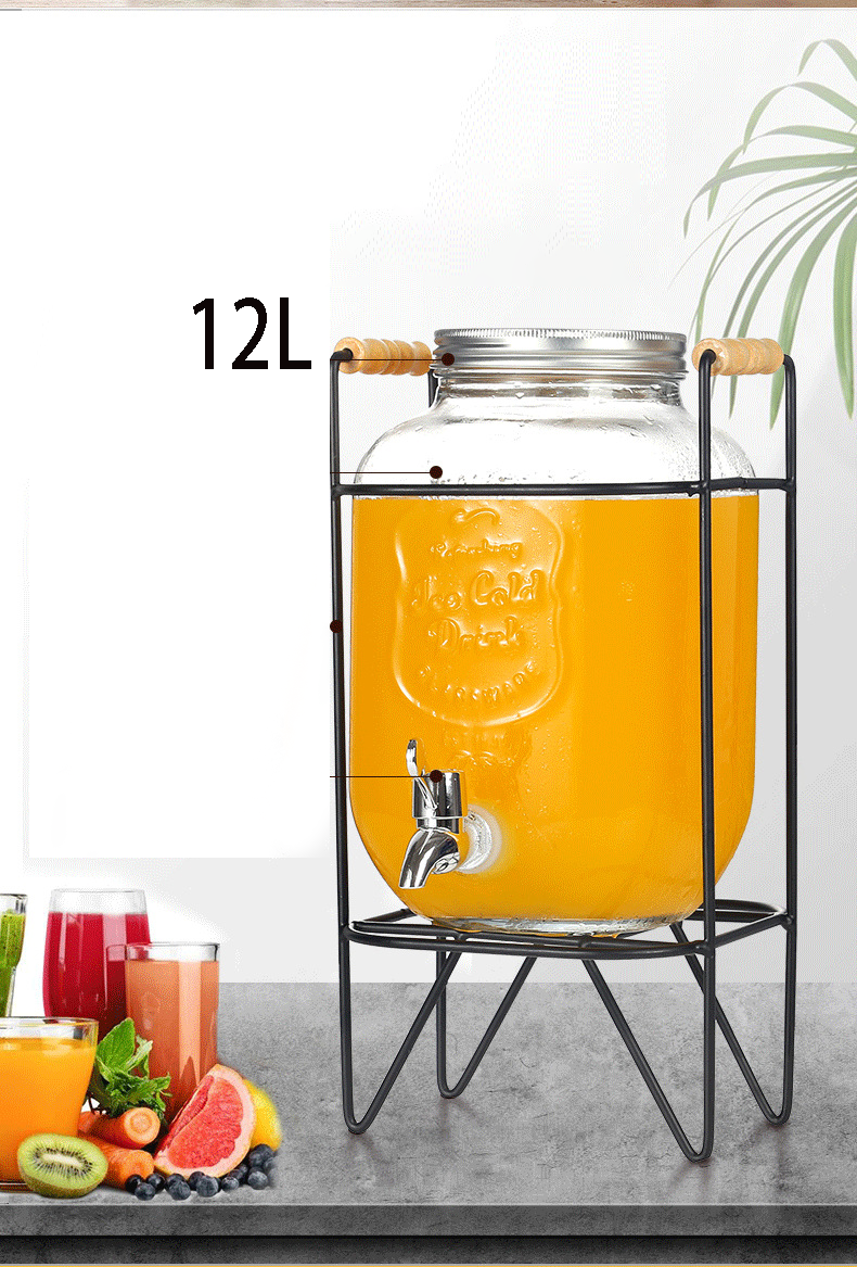 water jar glass juice jar glass container glass jar with faucet Bar