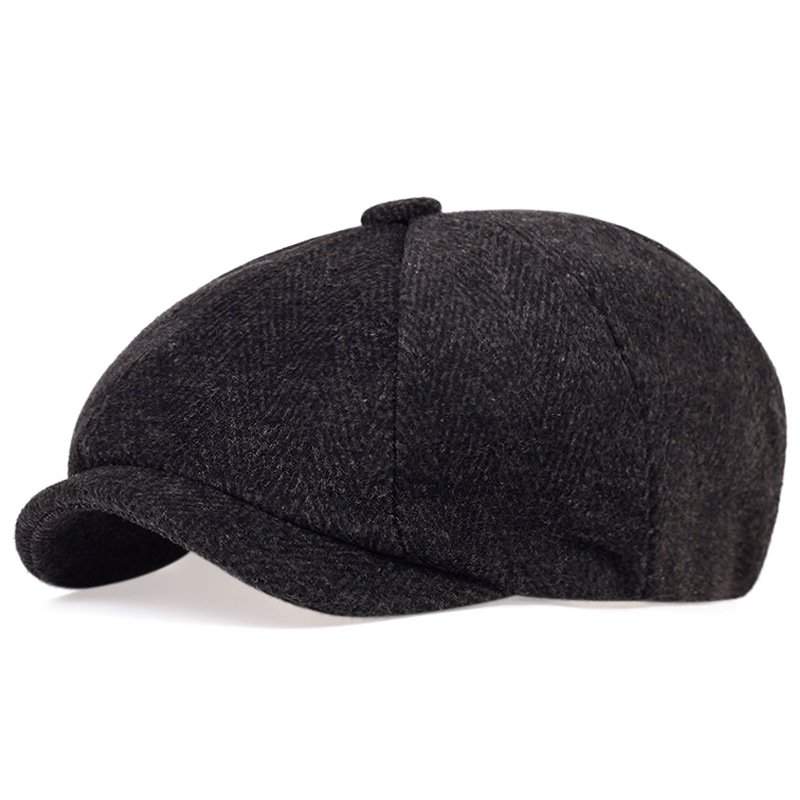 Men Tweed Newsboy Hat Beret Herringbone Gatsby Hats Street Caps Peaked ...