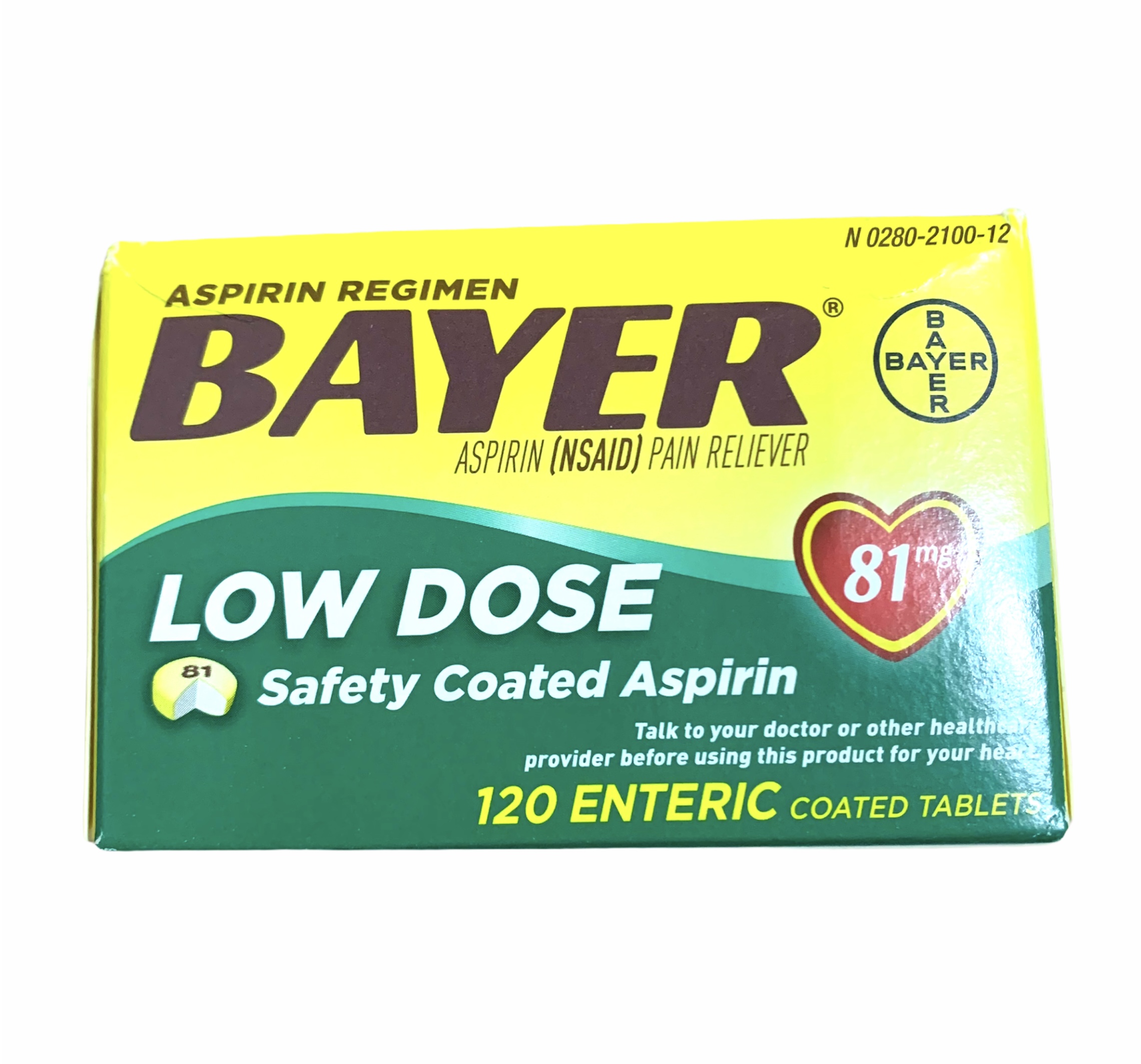 Aspirin Regimen Bayer Low Dose Pain Reliever Enteric Coated Tablets