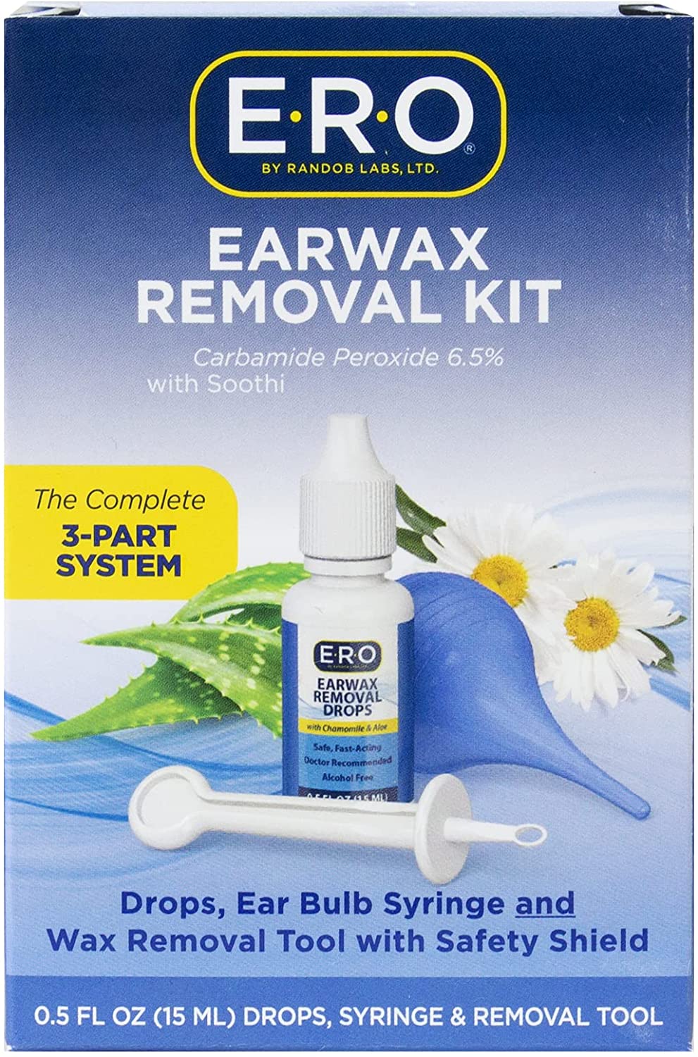 E-R-O Earwax Removal Kit for Complete Ear Care, with Carbamide Peroxide ...