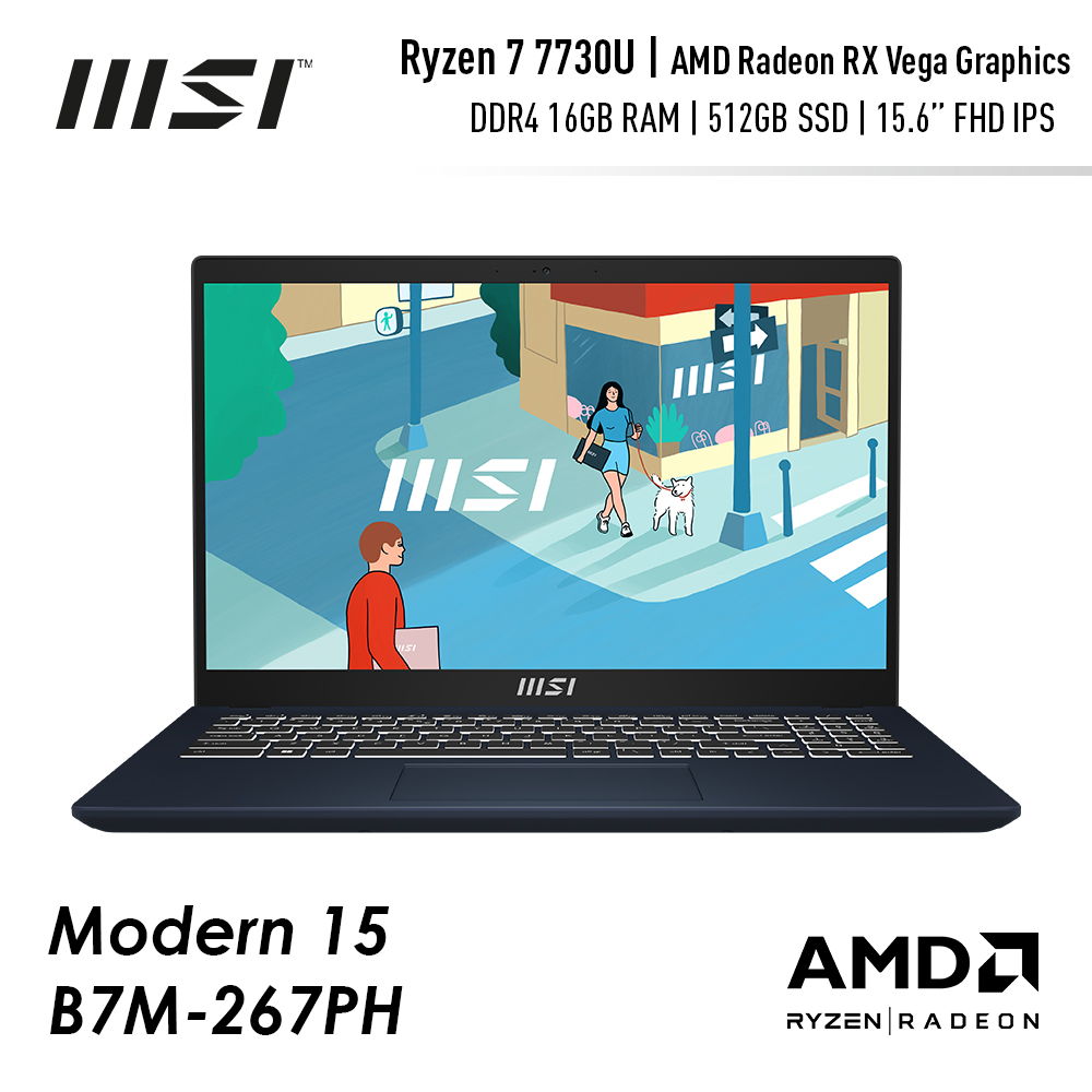 MSI Modern 15 B7M AMD Ryzen 7000 Series Processor 16GB DDR4
