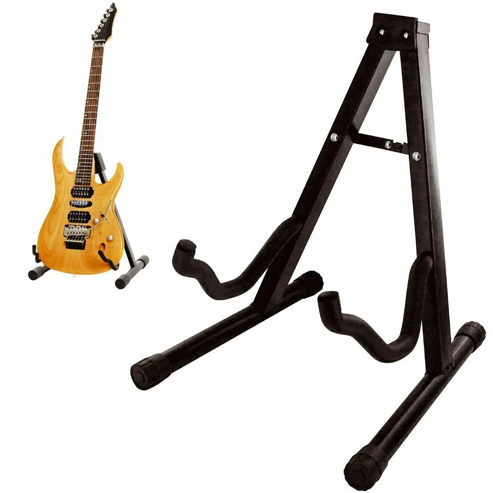 Portable Folding Electric Acoustic Bass Guitar Stand A Frame Floor Rac