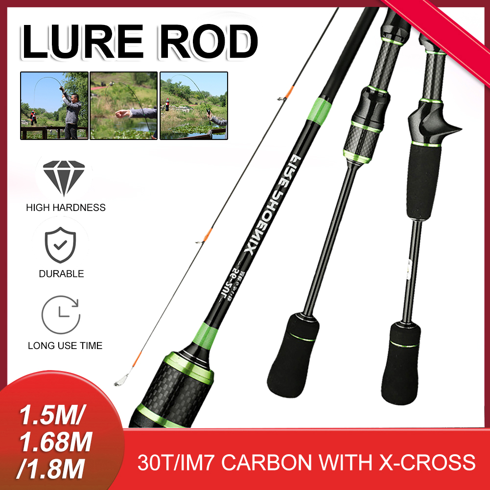 Fishing Pole Ultra Light Fishing Rod 1.5m-1.8m Carbon Fiber  Spinning/Casting Rods Solid Tips 2-6LB Line Weight Lure 2-8g Freshwater Rod  Fishing Rod