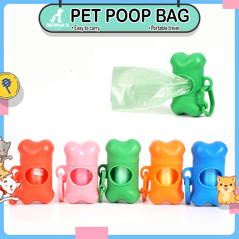 Pet Dog Poop Bag Dispenser Sets for Dogs Plastic Bone Pooper
