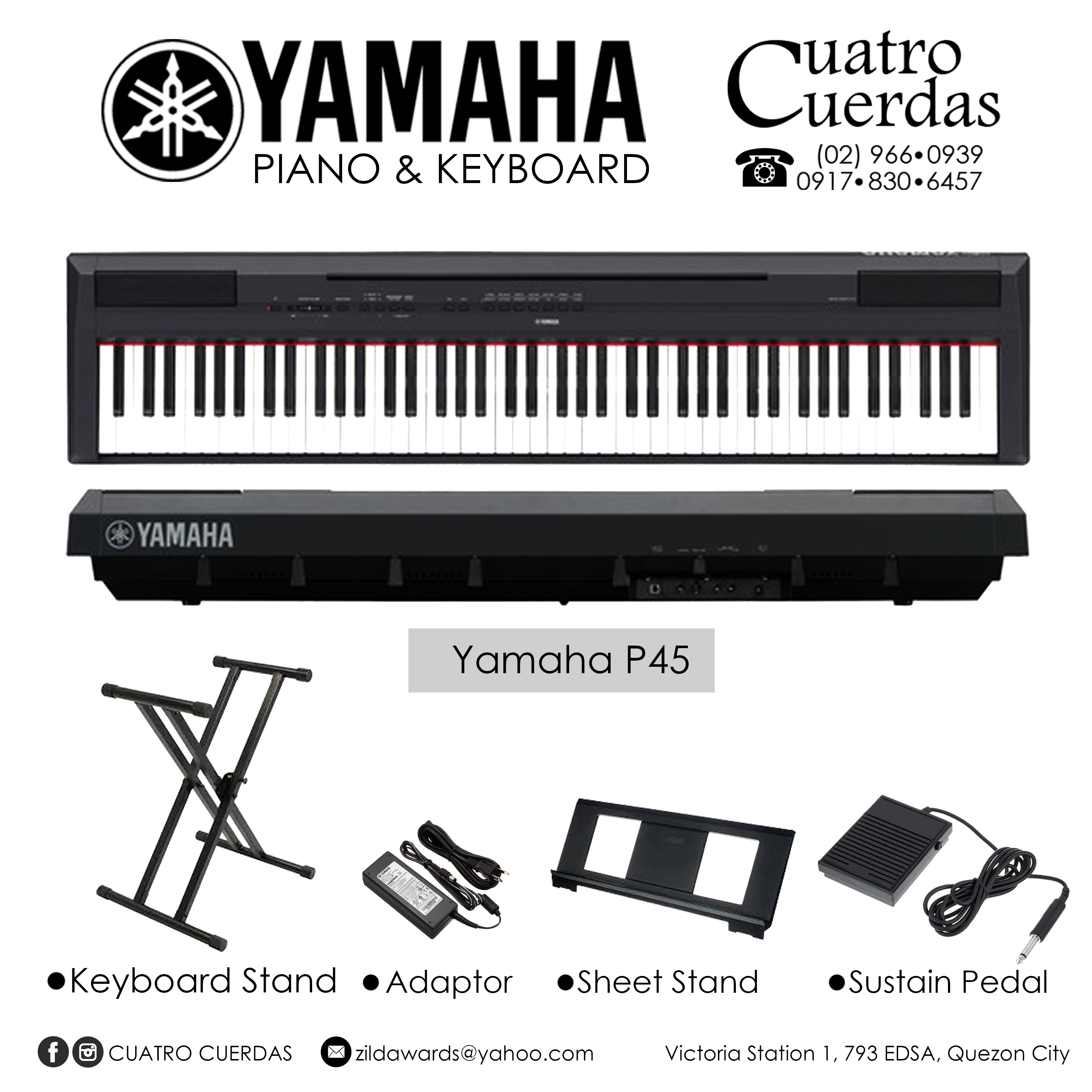 Used Yamaha P-45 Compact 88-Key Portable Digital Piano - SKU