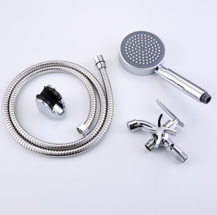 1 in 2 out faucet Handheld Shower Head Sets, Stainless Steel Hose
