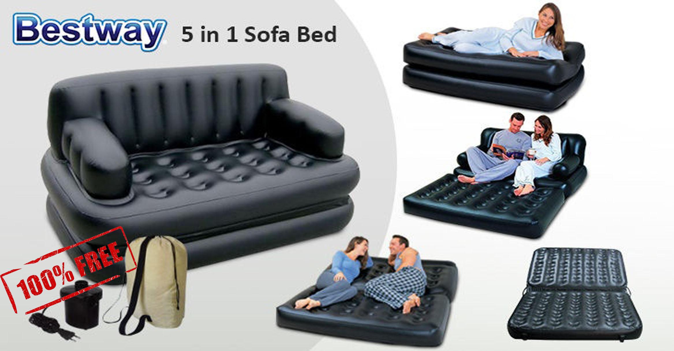 Bestway 5 In 1 Inflatable Sofa, 5 In 1 Inflatable Sofa Air Bed Couch