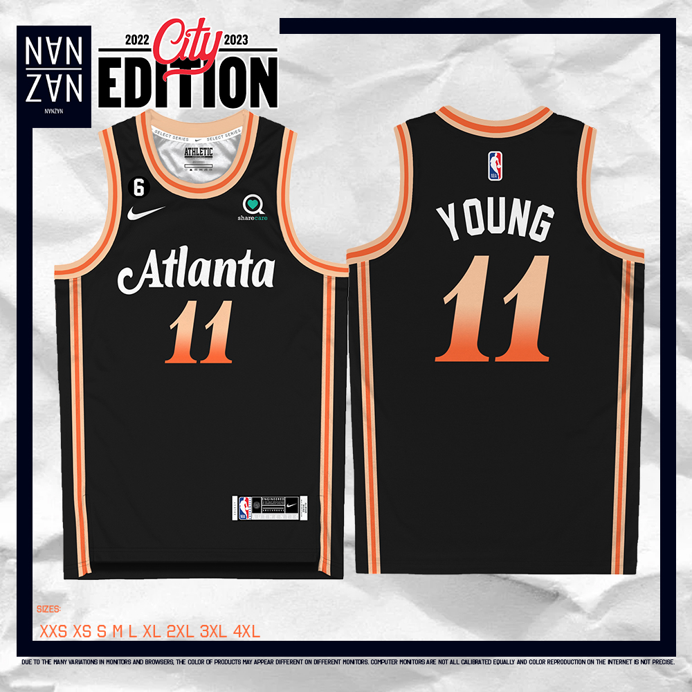 NANZAN City Edition NBA Atlanta Hawks Trae Young Jersey 2022 Full  Sublimation Premium Dryfit