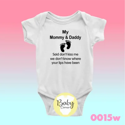 My mommy & daddy said don't kiss me ( statement onesie / baby onesie / infant romper / infant clothing / onesie )