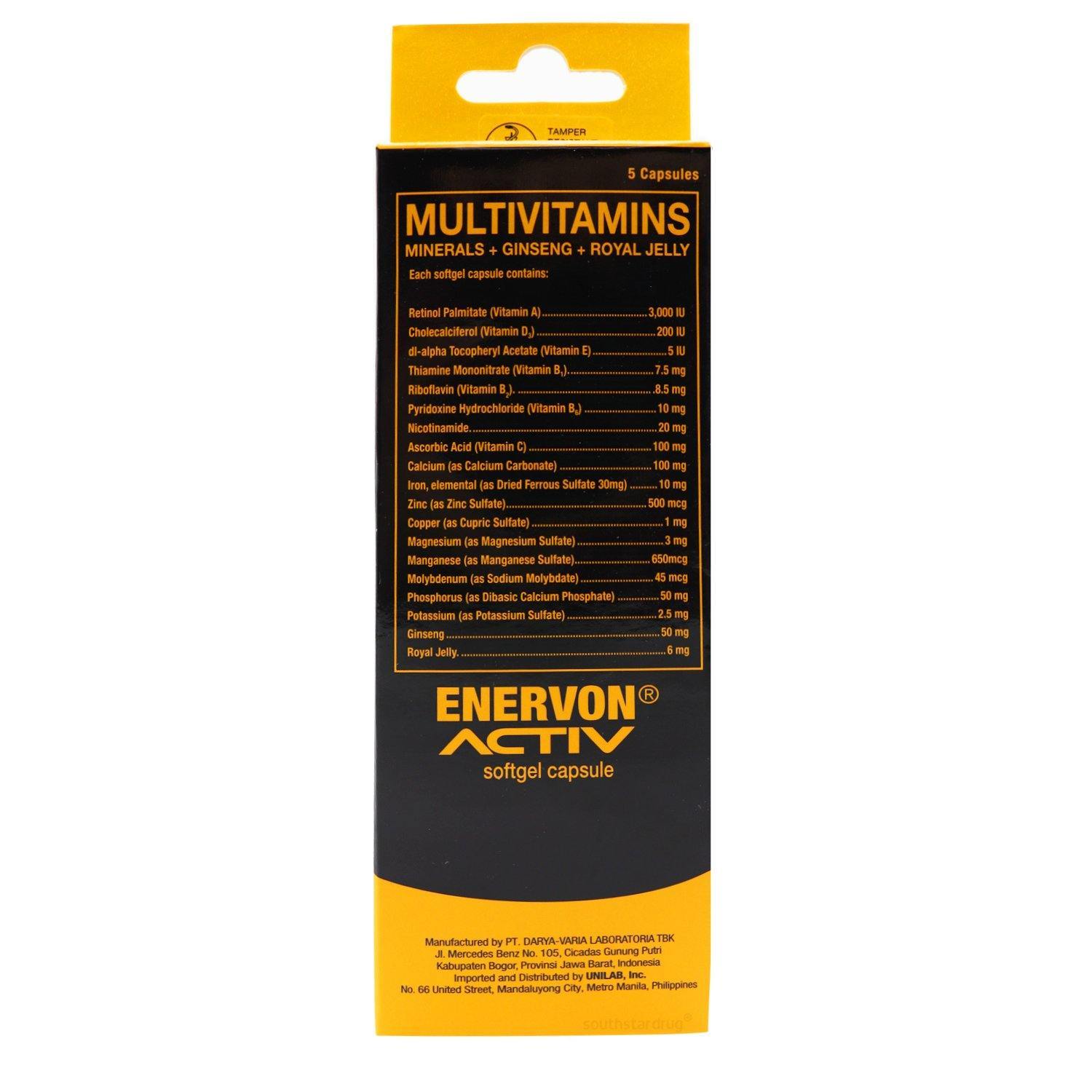 ENERVON ACTIV Multivitamins + Minerals + Ginseng + Royal Jelly 5