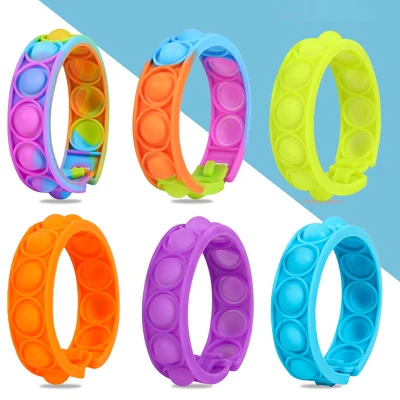 Stress Relief Wristband Fidget Toys, Wearable Push Pop Bubble Sensory Bracelet