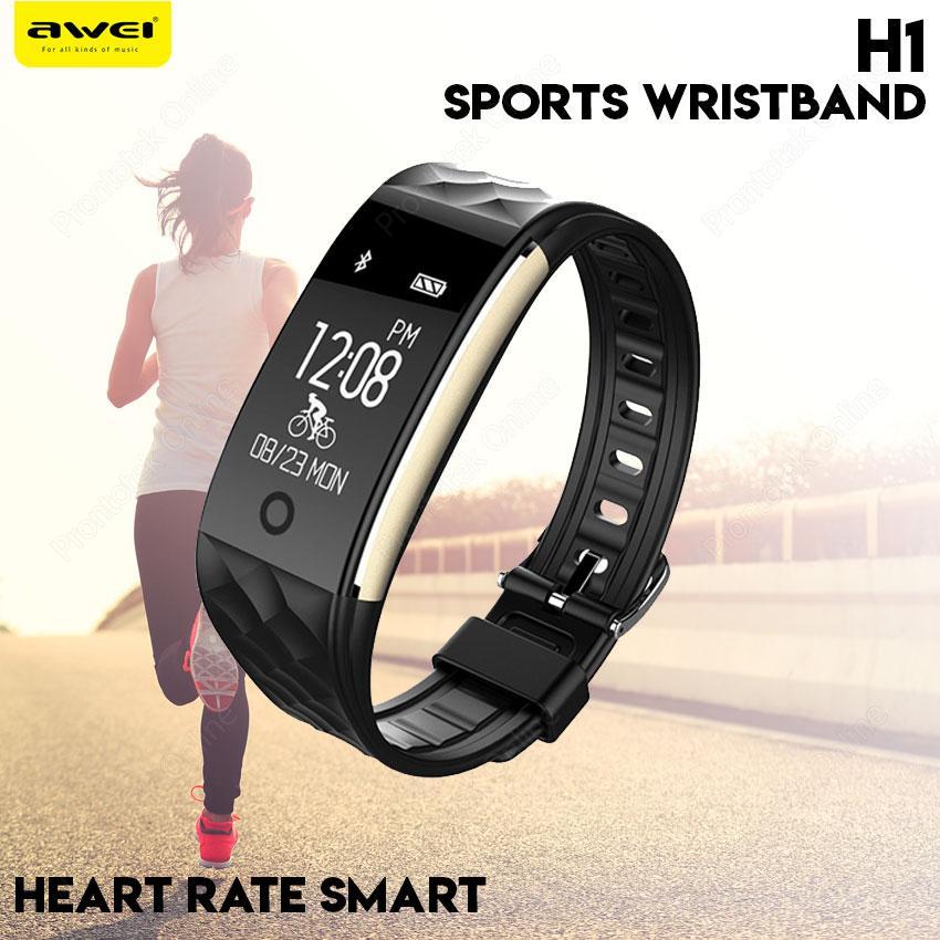 AWEI H1 SPORTS BLUETOOTH WRISTBAND SMART WATCH WITH HEART RATE