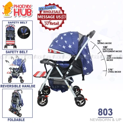Phoenix Hub 803 Baby Stroller Comfortable Seating, Pushchair High Quality Portable Reversible Handle Stroller Multi Function Baby Travel System