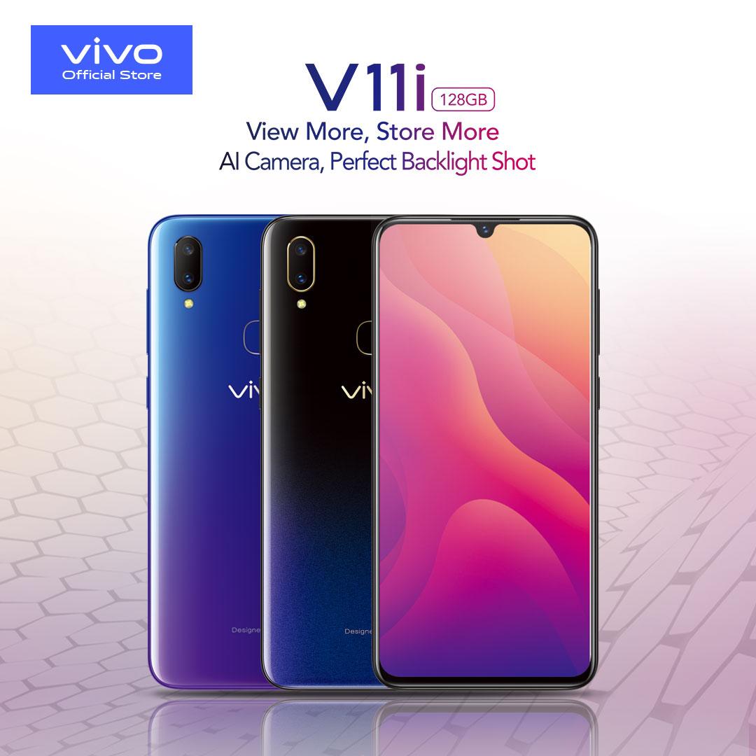 Vivo V11i - 4GB/128GB, 25MP Front Camera / 16MP + 5MP Dual Rear Camera, Octacore, 6.3 Halo Full View Display, Dual Engine Fast Charging Smart Phone	