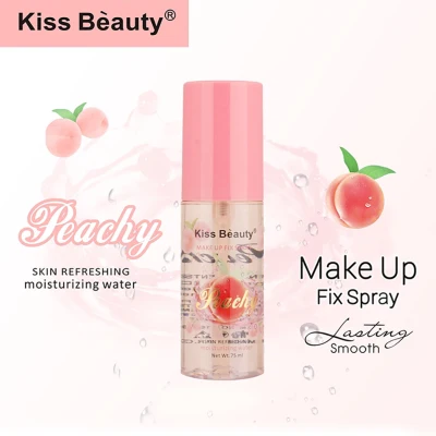 【EELHOE】 KISS BEAUTY Authentic 75ml Makeup Setting Spray peach setting spray water shrinks pores and sets makeup quickly 【Ready Stock】