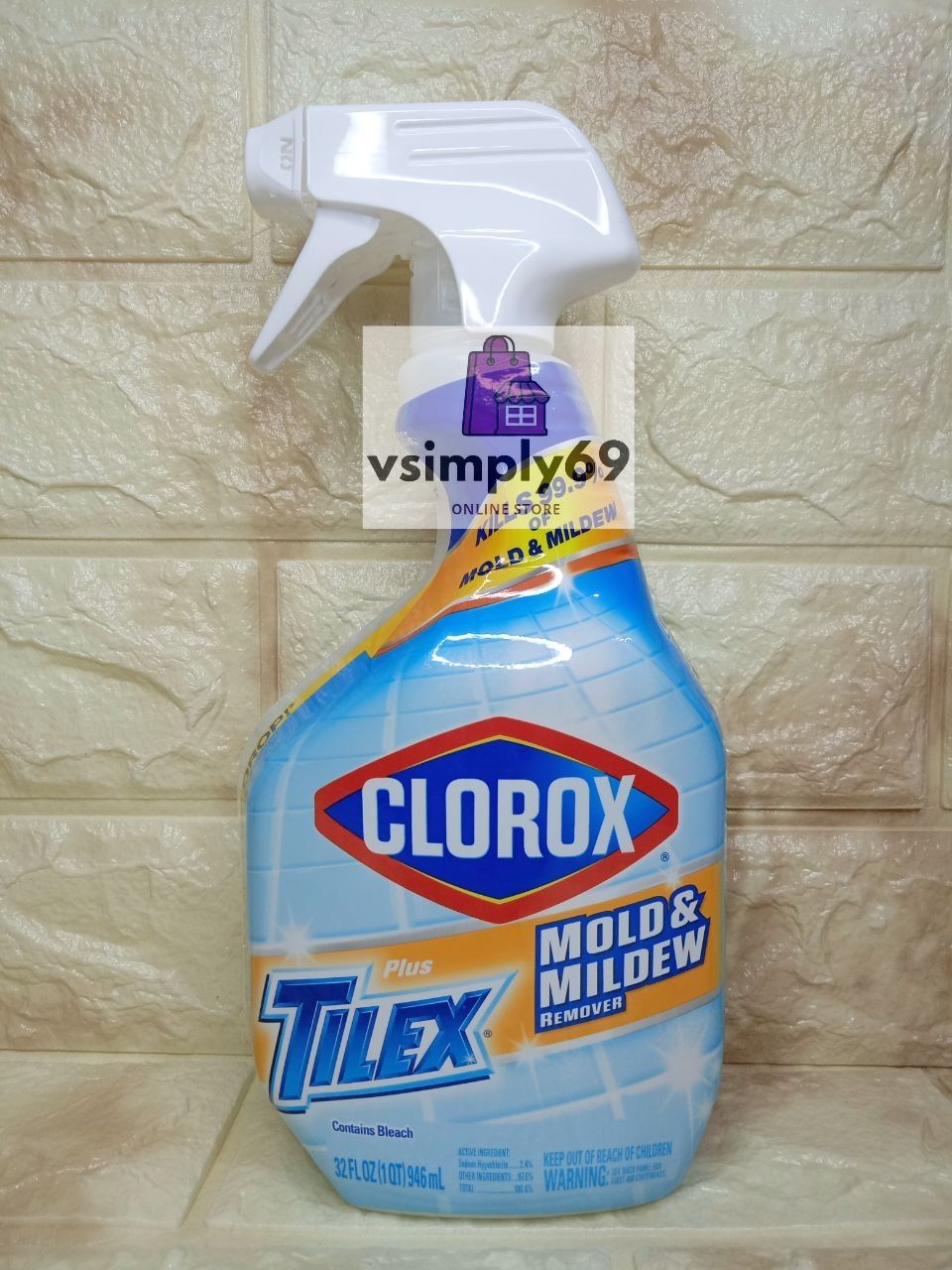 Clorox Plus Tilex Mold and Mildew Remover,Spray Bottle (946 mL) Made in