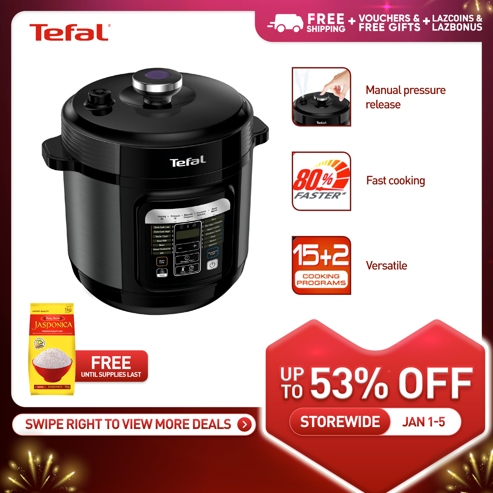 Tefal CY601D Multi Cooker Easy Express 6L Manual Pressure Release