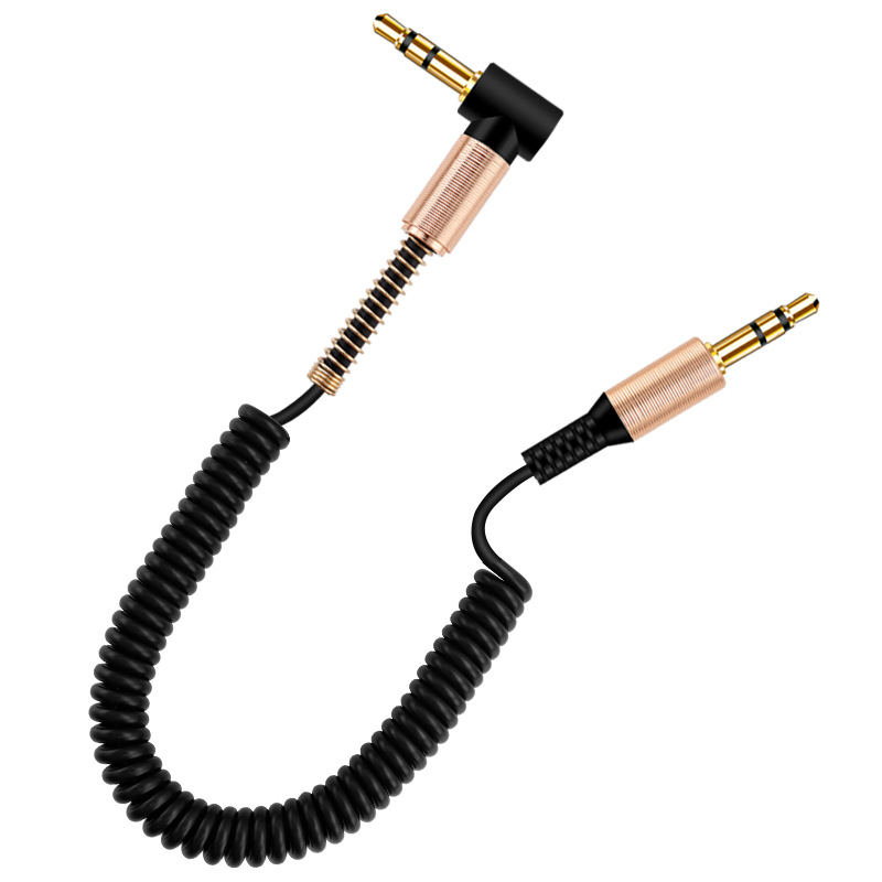 Elbow Spring 3.5mm AUX Audio Jack Speaker Cable For JBL Headphones Phones Extender Cord Car