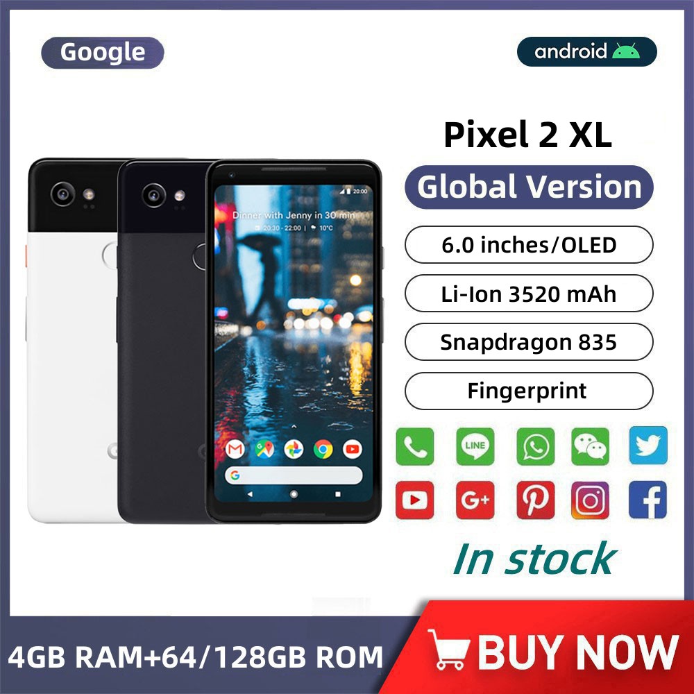 Google Pixel 2 XL 64GB - White and Black - GSM/CDMA - 4G LTE - Factory  Unlocked - G011C