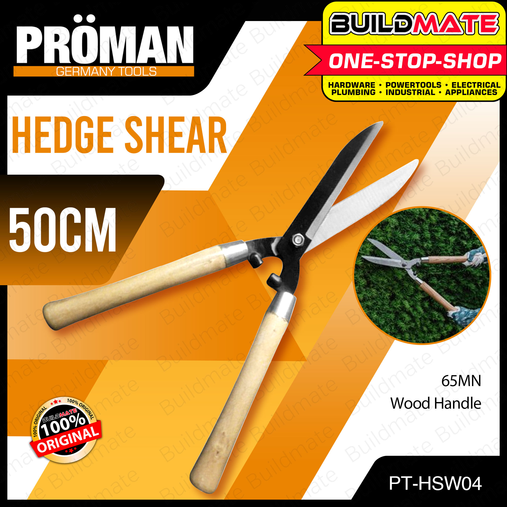 PROMAN Hedge Shear Wood Handle Plant Gardening Scissor Tools PTHSW04
