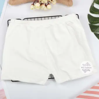 white cotton bike shorts