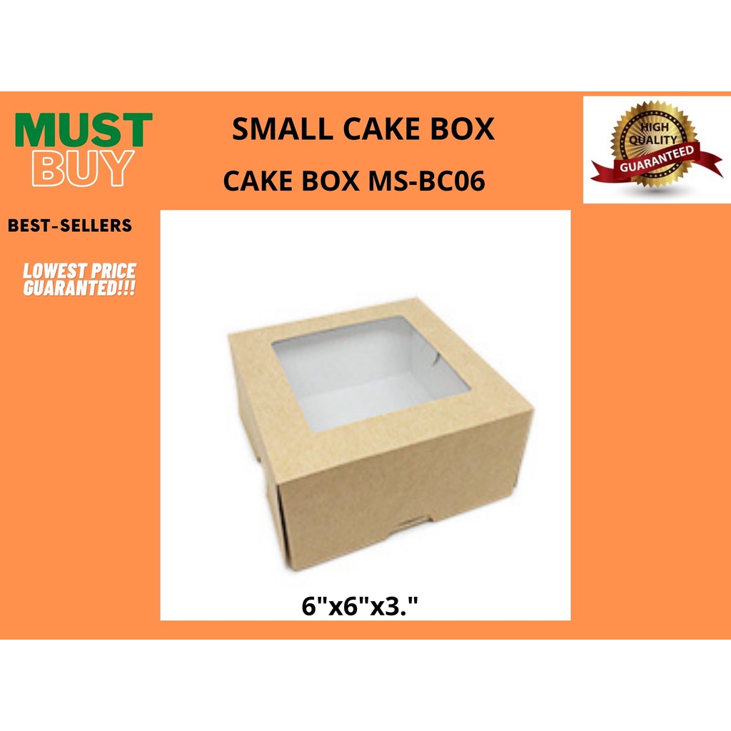 6"X6"X3." Preformed small cake box /Cupcake /Pastry box /Kraft box