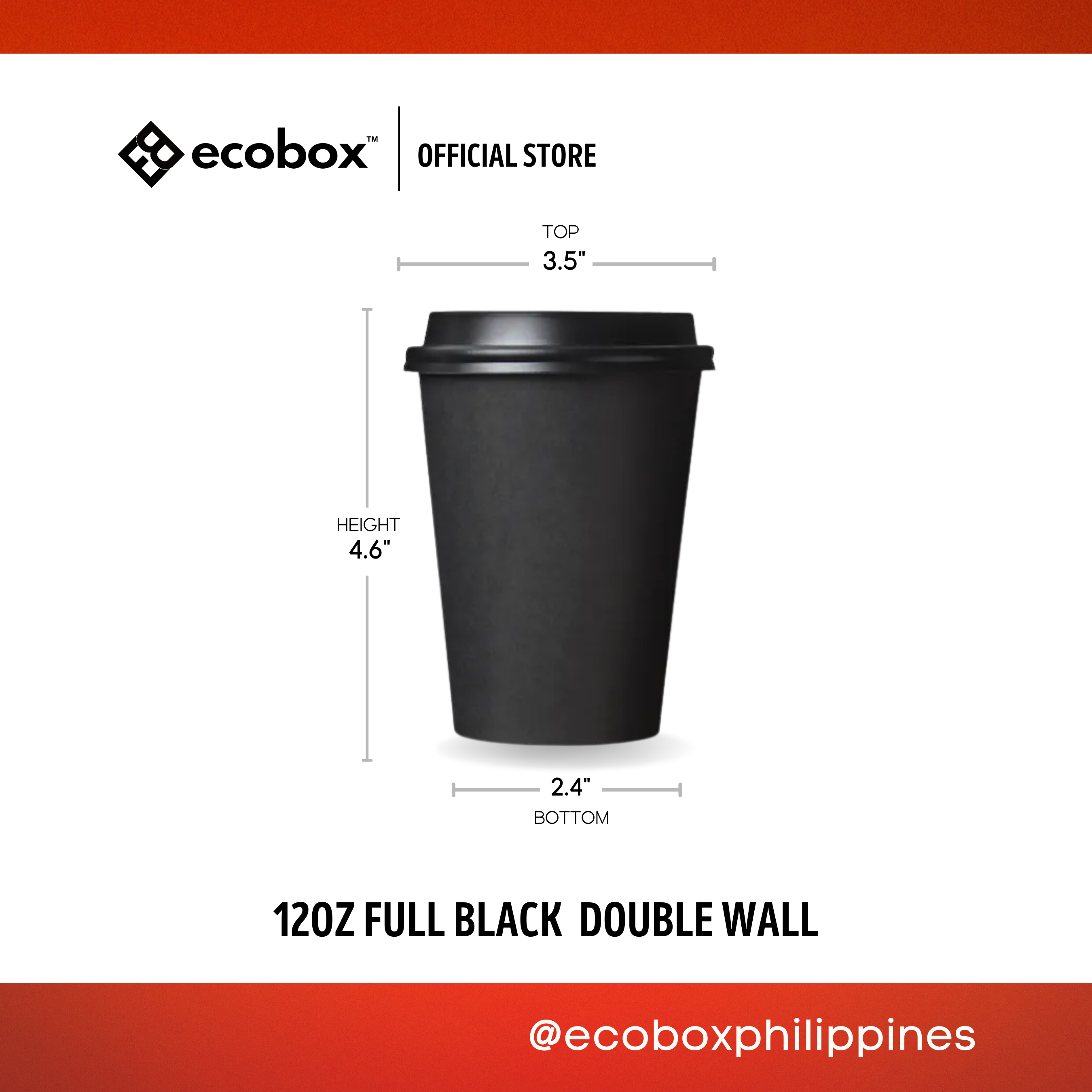 Ecobox Disposable Black Paper Coffee Cup, Paper Cup, Hot Cup, Paper ...