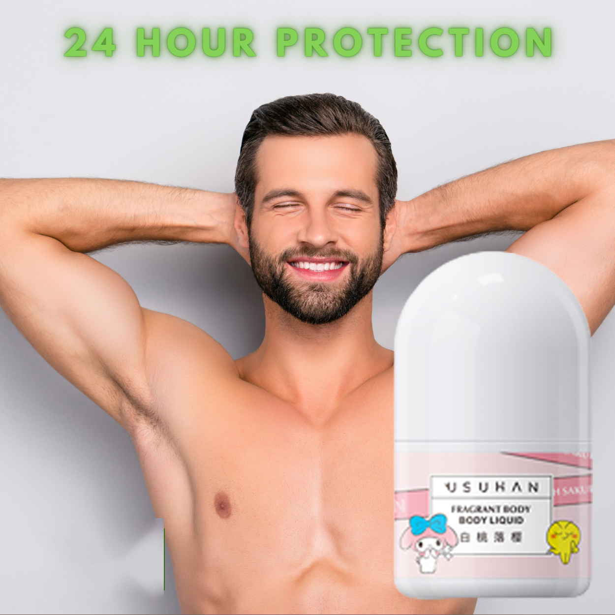 White peach Roll On Deodorant AntiPerspirant Pearl and Beauty Soothing