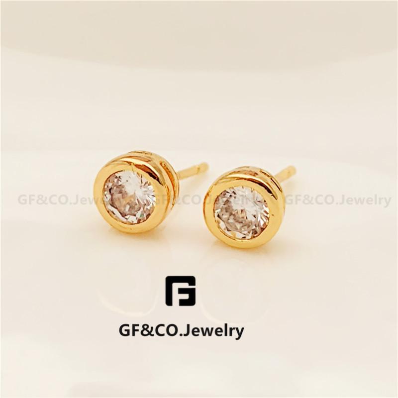 GF&Co.18K White Gold Plated Zircon Earring Unisex EZ3001-S EZ3021-S EZ3022-S