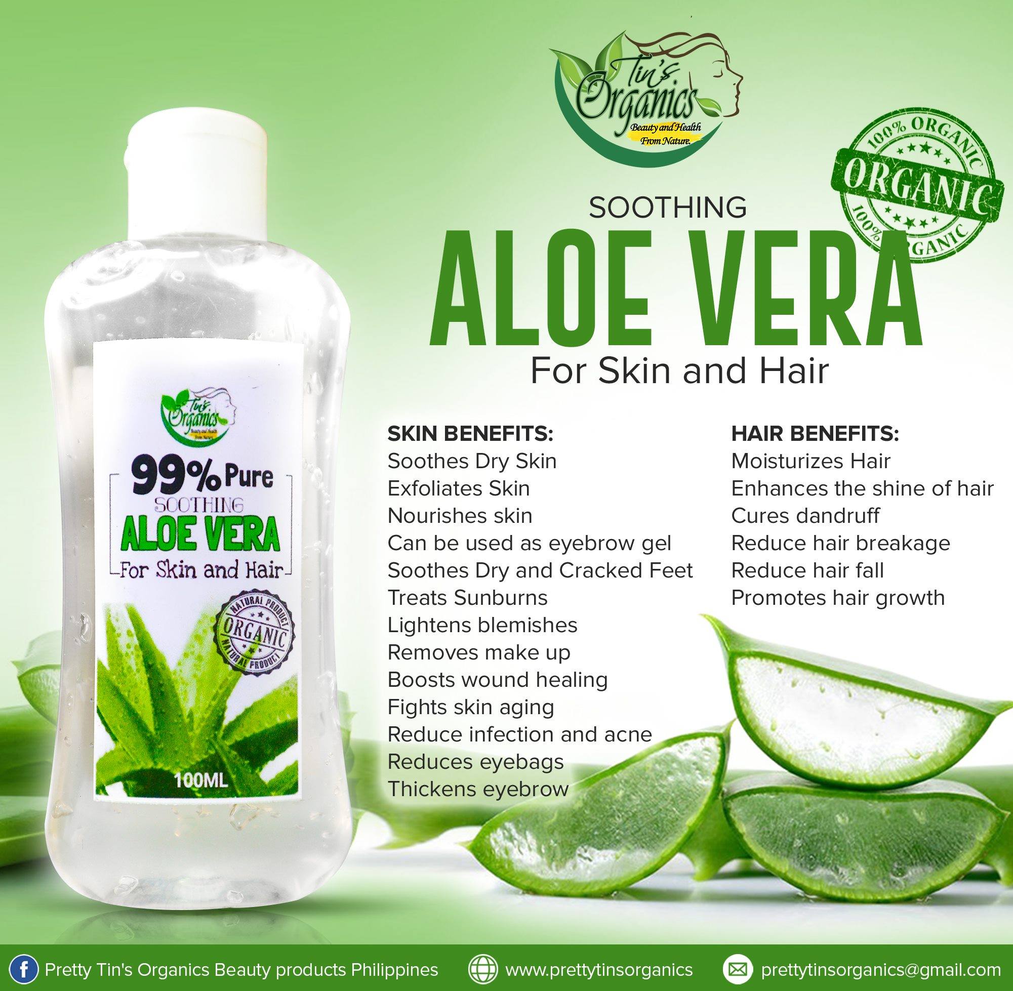 Aloevera Soothing gel (for skin and hair) | Lazada PH