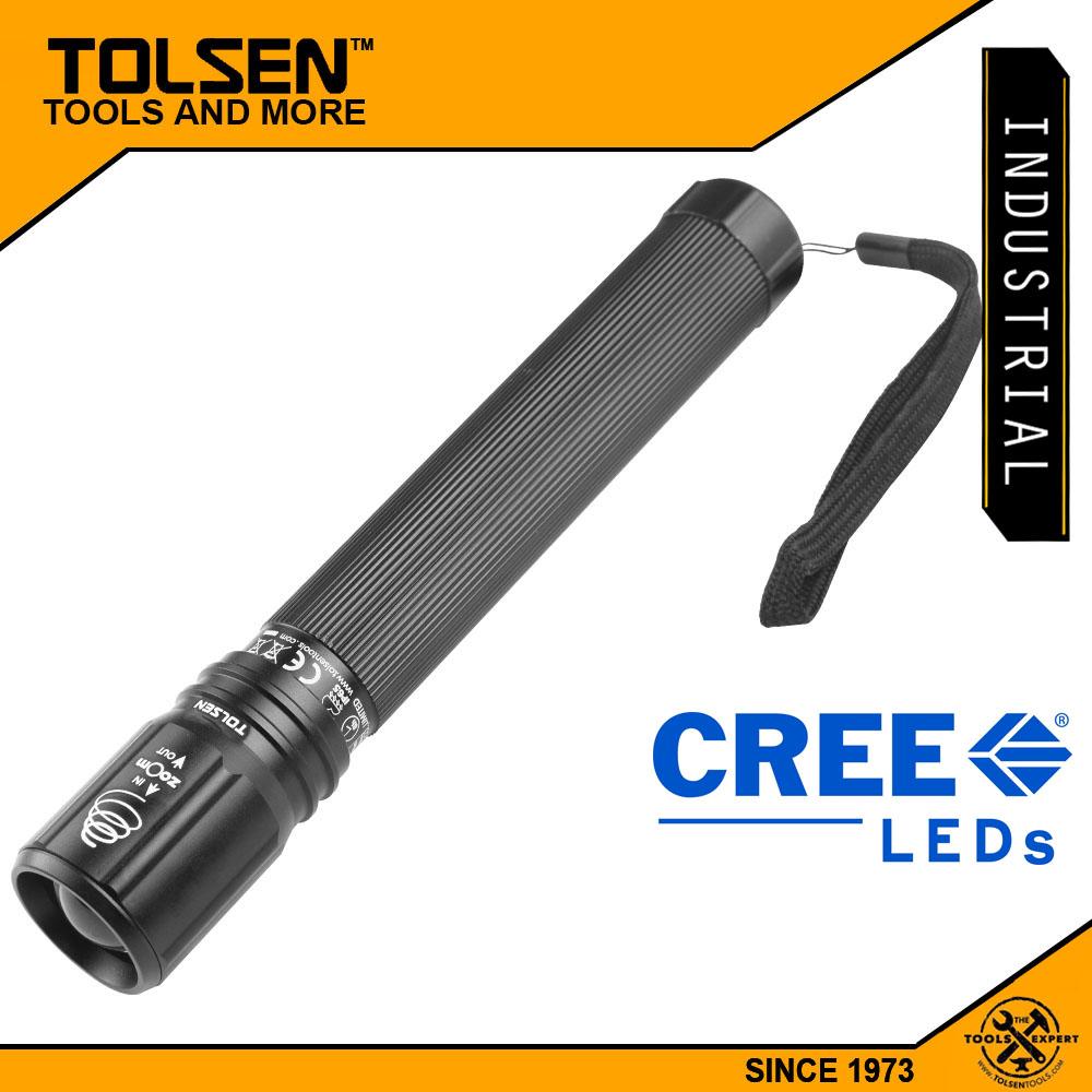 Tolsen Industrial LED Flashlight w/ Zoom Function (550 Lumens) CREE
