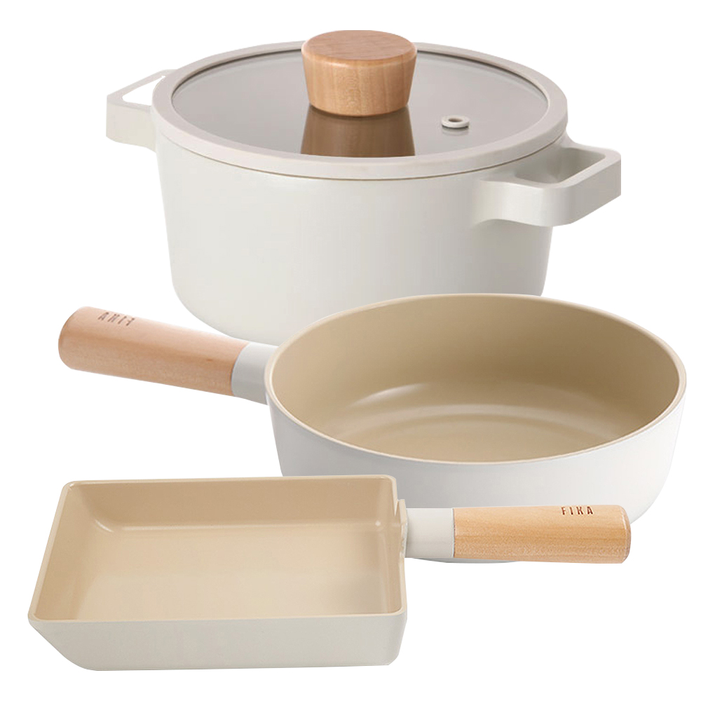 NEOFLAM FIKA Cast Aluminum Induction Frying Pan (15cm, 18cm) + Stew Pot