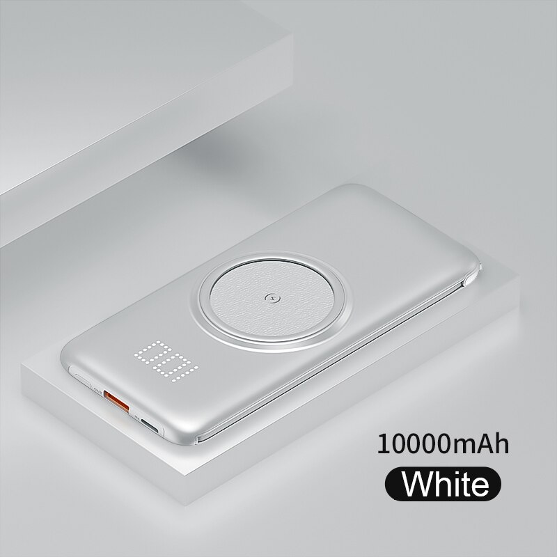 10000mAh Qi Wireless Charger Power Bank Built-in 4 Cables Powerbank Portable External Charger For Xiaomi phone